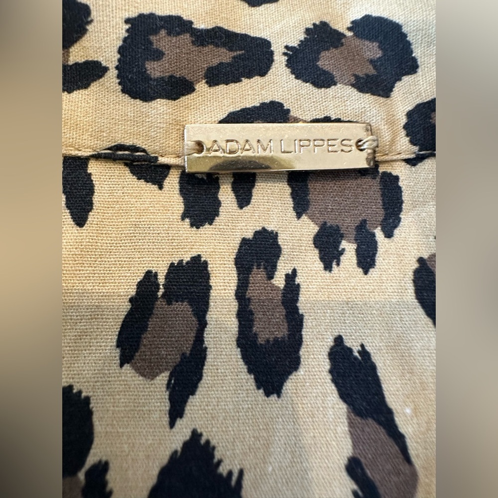 Adam Lippes Leopard Print Poplin Trapeze Top - Picture 8 of 11